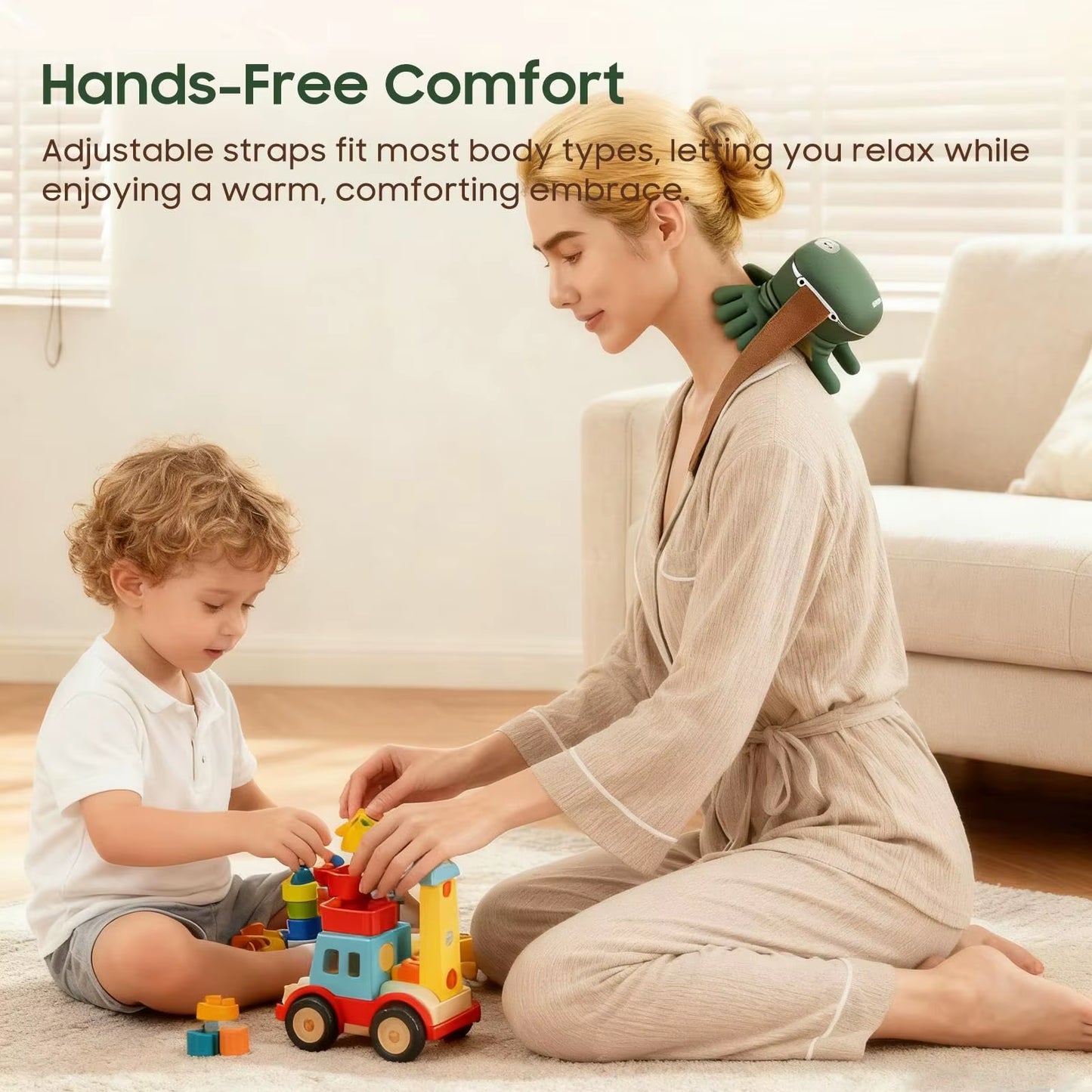 Bionic Finger Neck Shoulder Massager Wireless Neck Cervical Trapezius Kneading Massage Shawl Brushless Motor Neck Massager